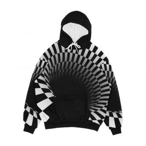 Black And White Optical Illusion Men's All-Over-Print Hoodie