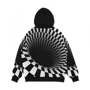 Alternative view of Black And White Optical Illusion Men's All-Over-Print Hoodie