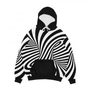 Black And White Trippy Optical Illusions Men's All-Over-Print Hoodie