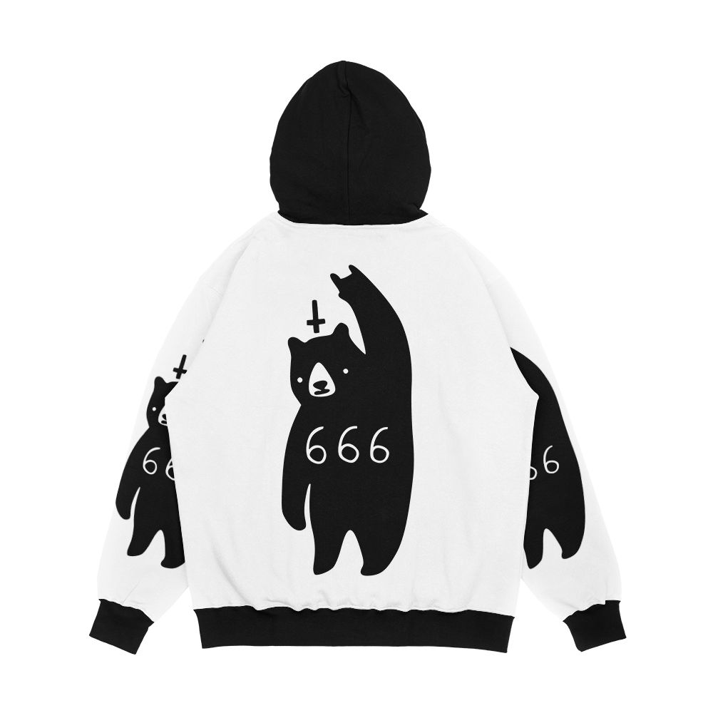 Black Bear Metal Men's All-Over-Print Hoodie - Image 2