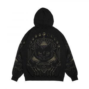 Alternative view of Black Cat Cult Men's All-Over-Print Hoodie