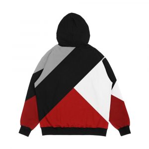Alternative view of Black Diagonal Stripe With Triangles Men's All-Over-Print Hoodie