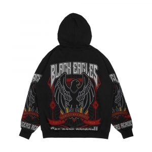 Alternative view of Black Eagles Crest Men's All-Over-Print Hoodie