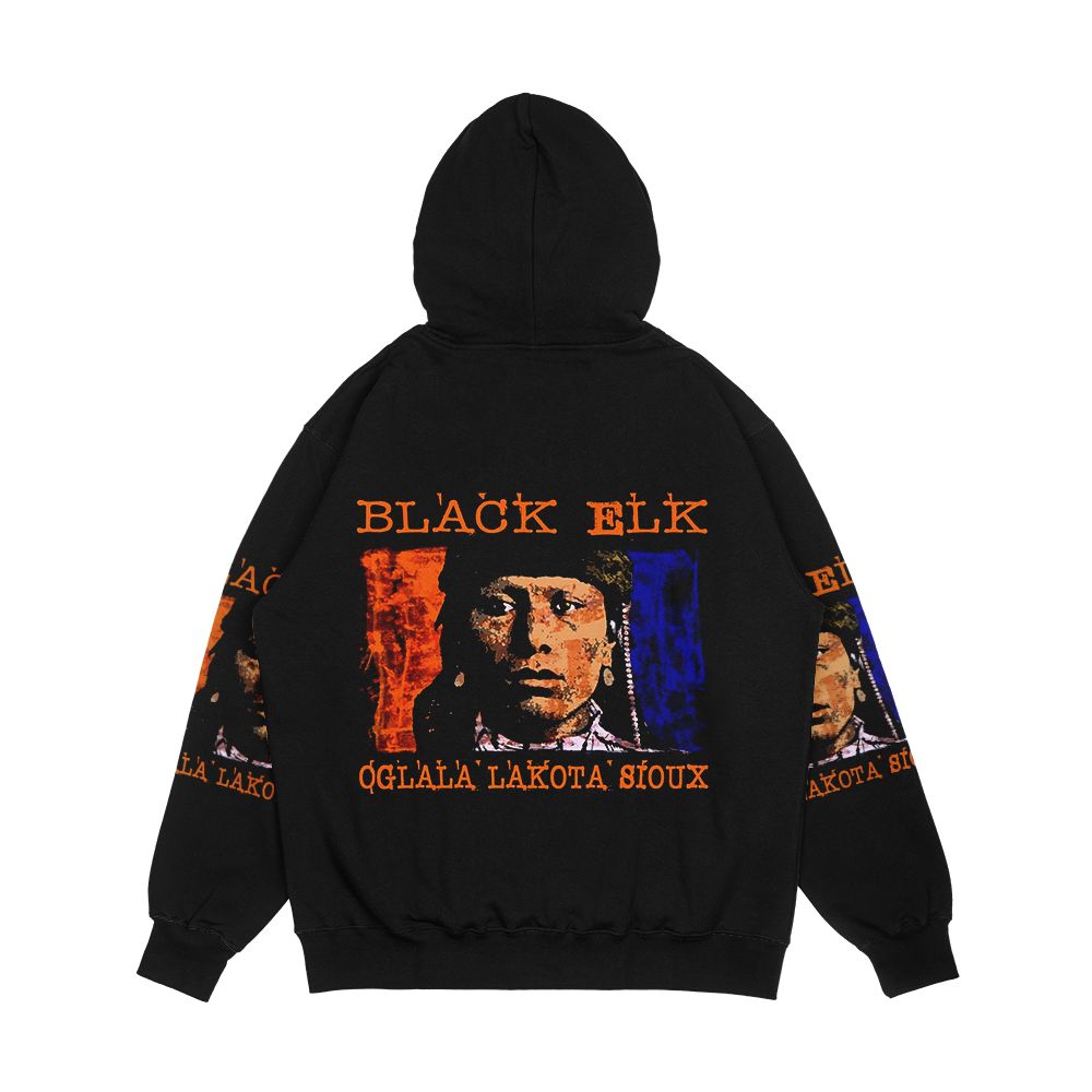 Black Elk Oglala Lakota Sioux Men's All-Over-Print Hoodie - Image 2