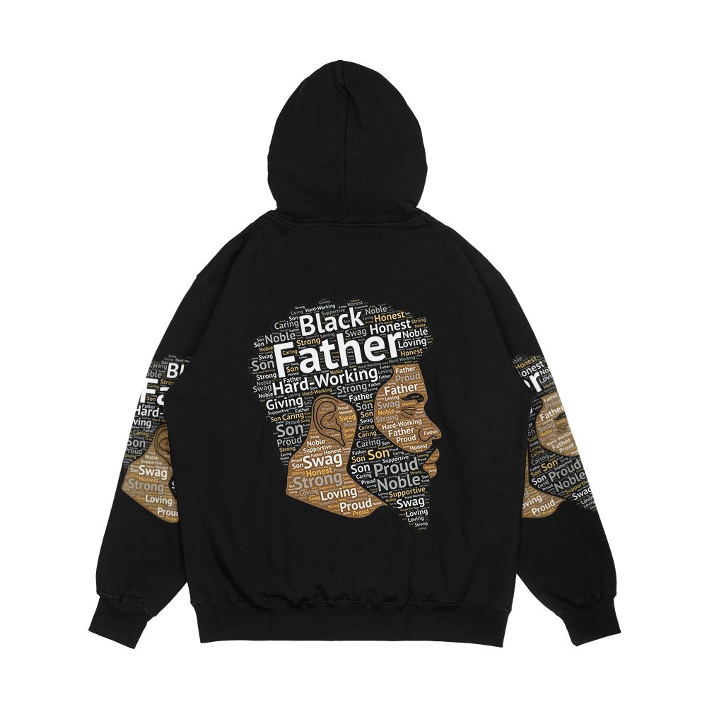 Black Father African American Words In Afro Hair Men's All-Over-Print Hoodie - Image 2