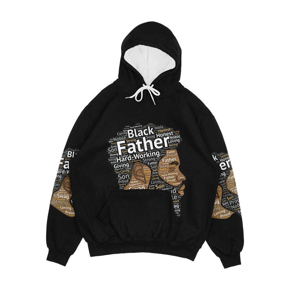 Black Father African American Words In Afro Hair Men's All-Over-Print Hoodie
