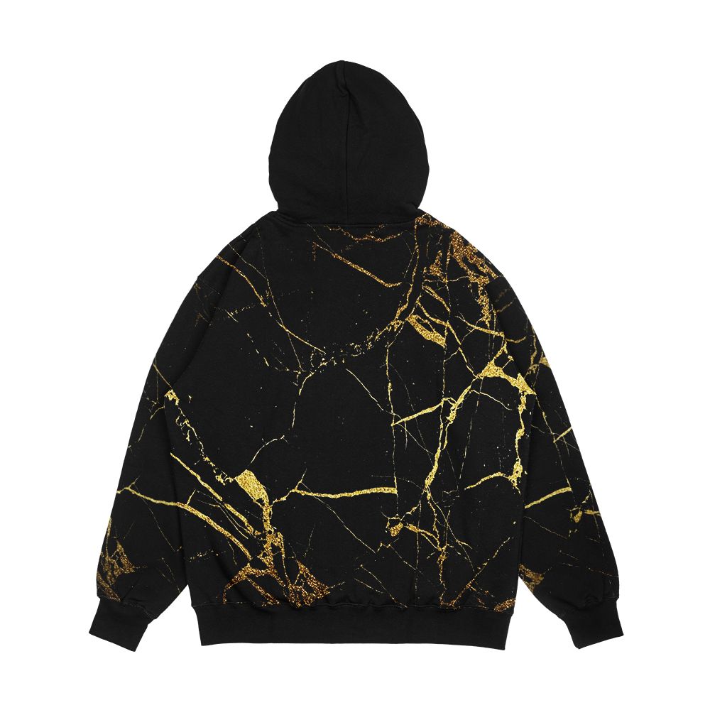 Black Gold Marble Men's All-Over-Print Hoodie - Image 2