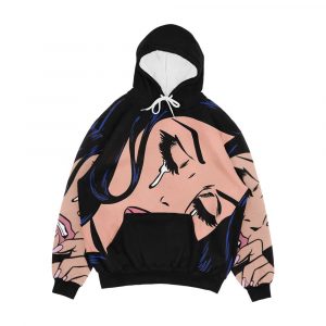 Black Hair Crying Comic Girl Men's All-Over-Print Hoodie