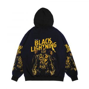 Alternative view of Black Lightning Men's All-Over-Print Hoodie