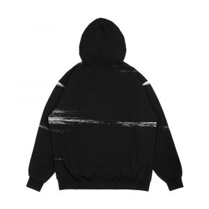 Alternative view of Black Lines Gouache Texture Graphic Pierre Soulages Spirit Painting Men's All-Over-Print Hoodie