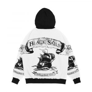 Alternative view of Black Sails Sailing Since 1715 Men's All-Over-Print Hoodie
