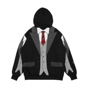 Alternative view of Black Suit Red Tie And Vest Men's All-Over-Print Hoodie