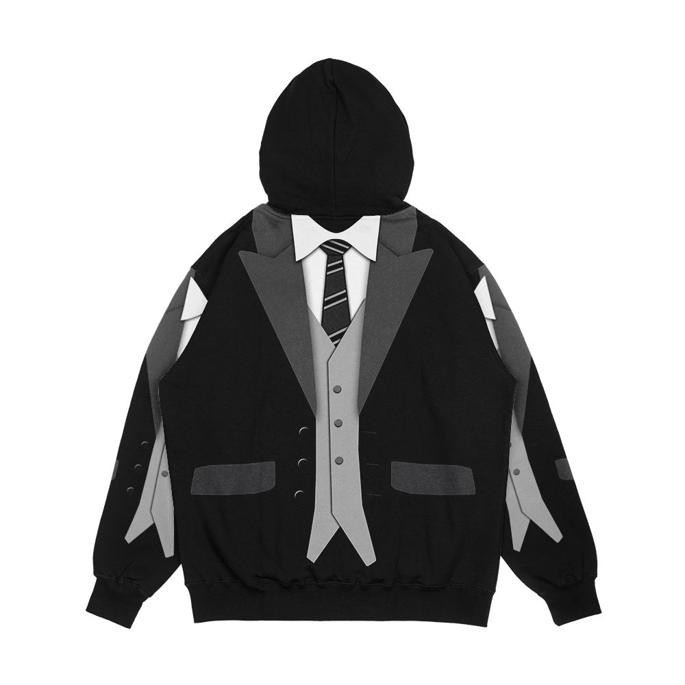 Black Suit Tie And Vest Men's All-Over-Print Hoodie - Image 2