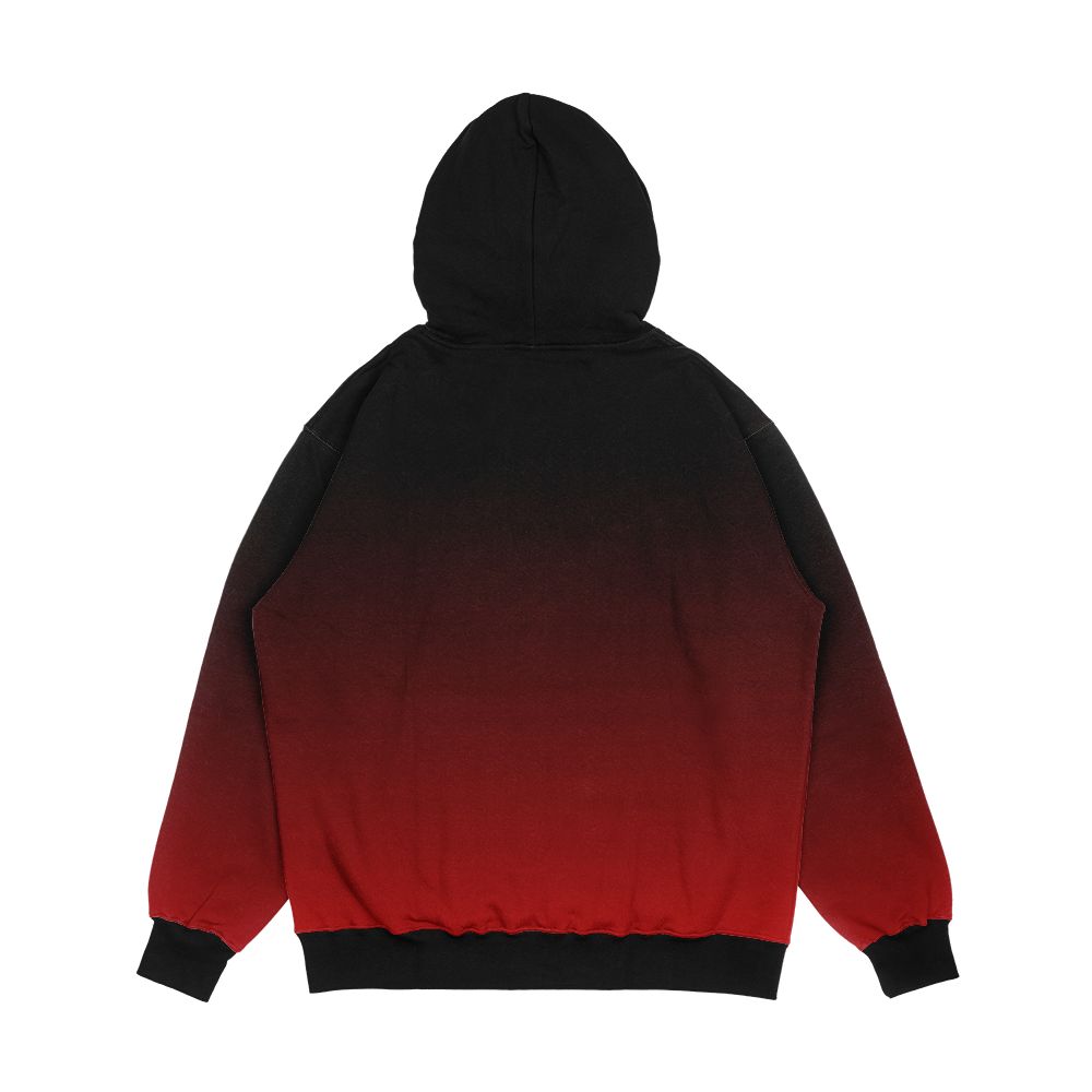 Black To Red Gradient Ombre Men's All-Over-Print Hoodie - Image 2