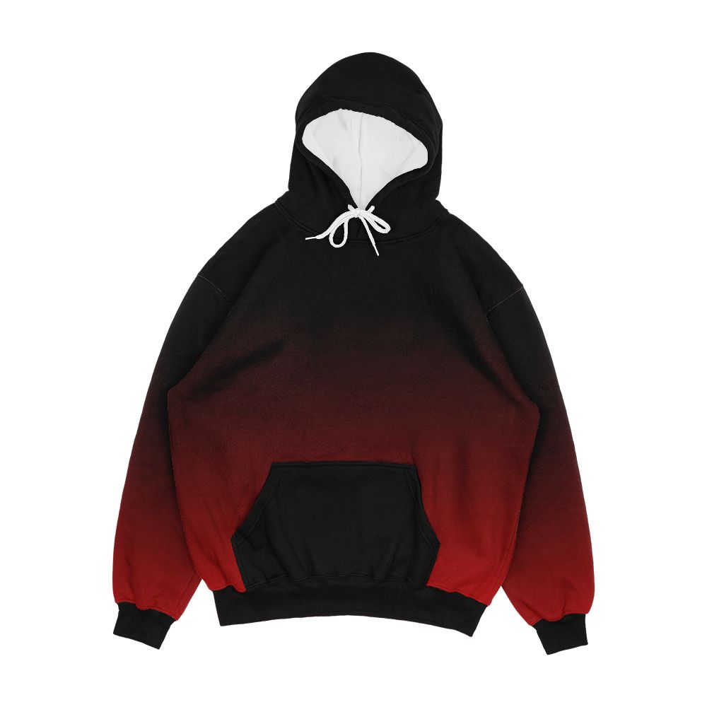 Black To Red Gradient Ombre Men's All-Over-Print Hoodie