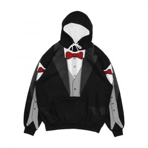 Black Tuxedo Red Bowtie And Vest Men's All-Over-Print Hoodie