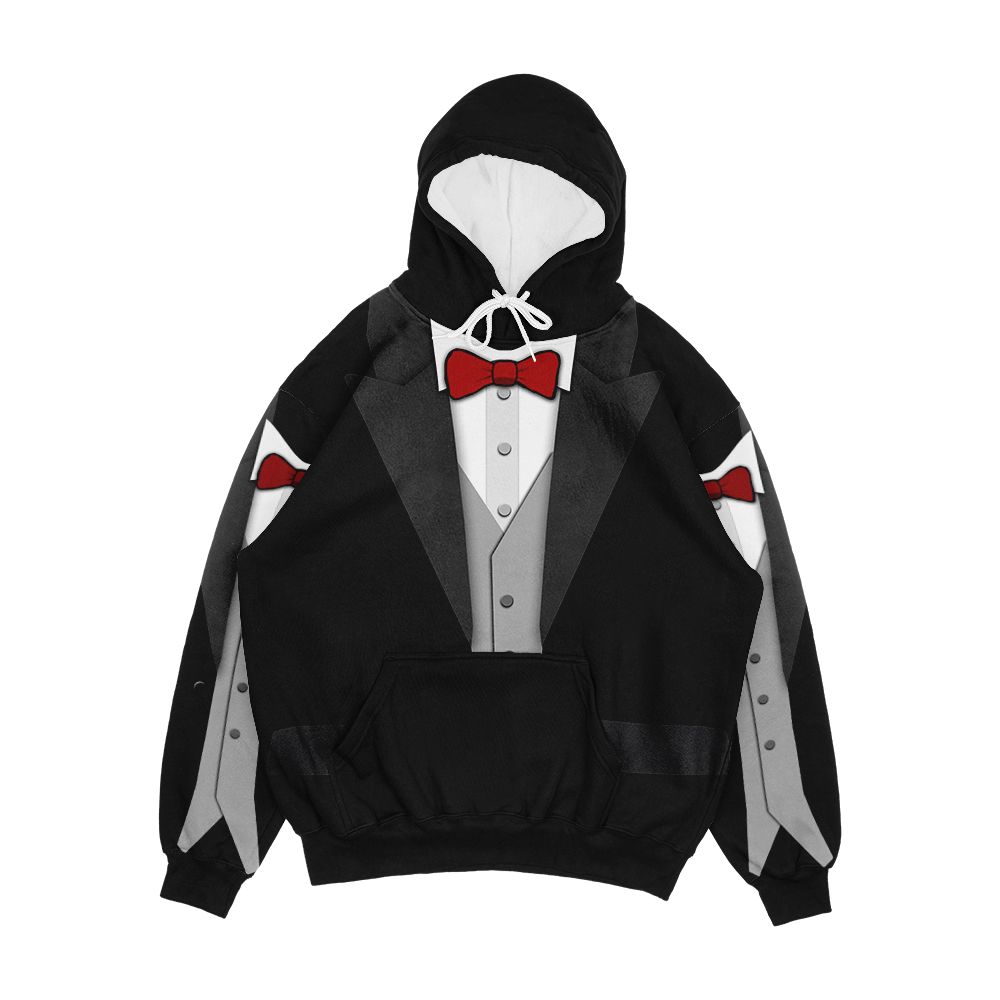 Black Tuxedo Red Bowtie And Vest Men's All-Over-Print Hoodie