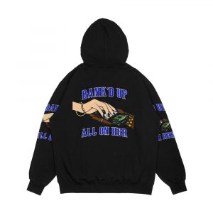 Alternative view of Blue And Black All On Her Merchs Men's All-Over-Print Hoodie
