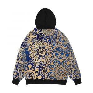 Alternative view of Blue And Gold Mandala Pattern Men's All-Over-Print Hoodie