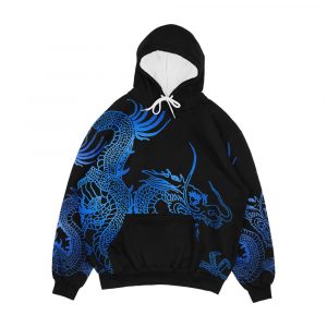 Blue Chinese Dragon Men's All-Over-Print Hoodie