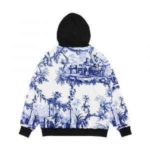 Alternative view of Blue Chinoiserie Toile Men's All-Over-Print Hoodie
