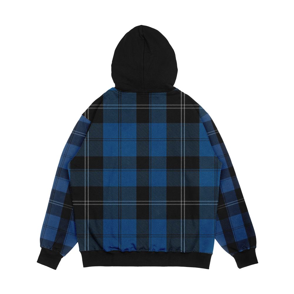 Blue Clan Ramsay Hunting Tartan Plaid Pattern Men's All-Over-Print Hoodie - Image 2