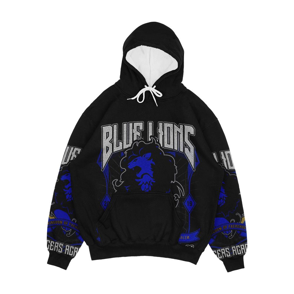 Blue Lions Crest Men's All-Over-Print Hoodie