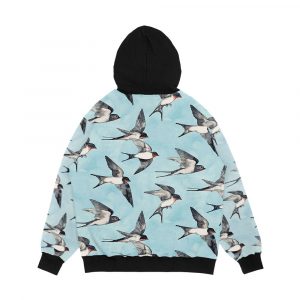 Alternative view of Blue Sky Swallow Flight Men's All-Over-Print Hoodie