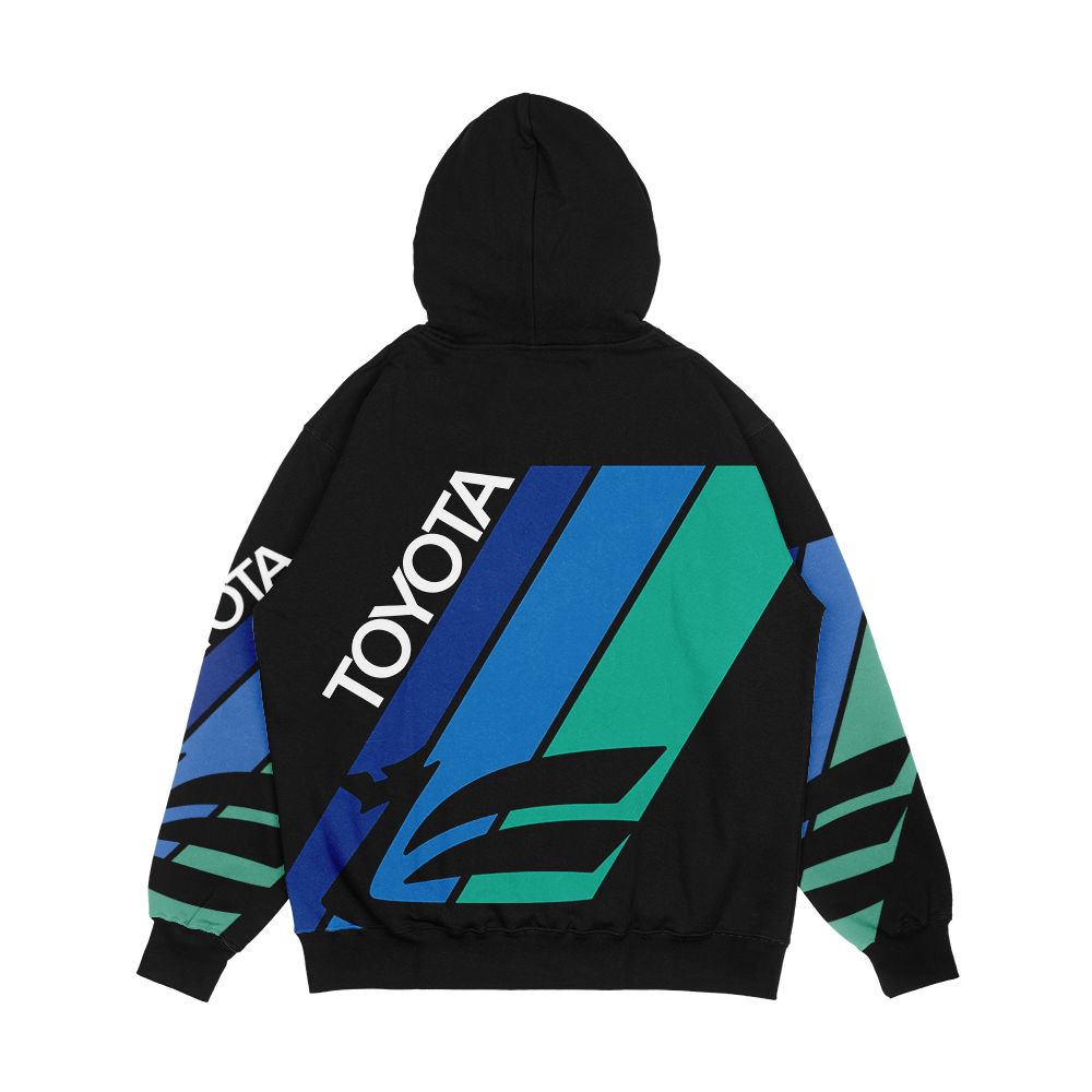 Blue Stripes Dragon Men's All-Over-Print Hoodie - Image 2