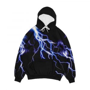 Blue Thunder Colorful Lightning At Night Left Hr Graphic Men's All-Over-Print Hoodie