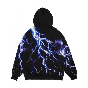 Alternative view of Blue Thunder Colorful Lightning At Night Left Hr Graphic Men's All-Over-Print Hoodie