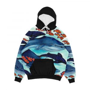Blue Whales And Friends Men's All-Over-Print Hoodie