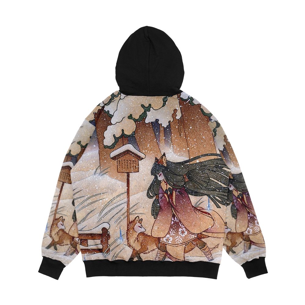 Blustery Kitsune Yokai Teakitsune Men's All-Over-Print Hoodie - Image 2