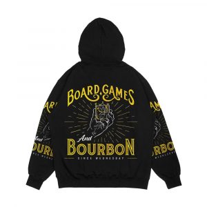 Alternative view of Board Games And Bourbon Men's All-Over-Print Hoodie
