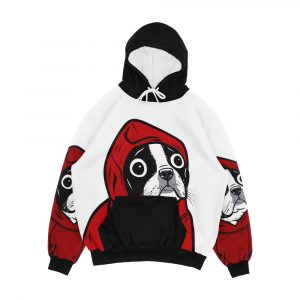 Boston Terrier In A Red Hoodie Men's All-Over-Print Hoodie