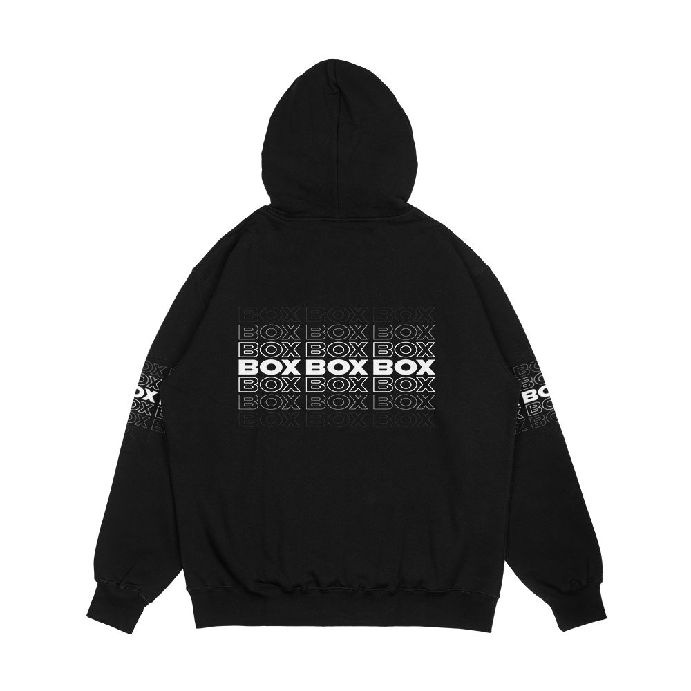 Box Box Box F1 Faded Text Design Men's All-Over-Print Hoodie - Image 2