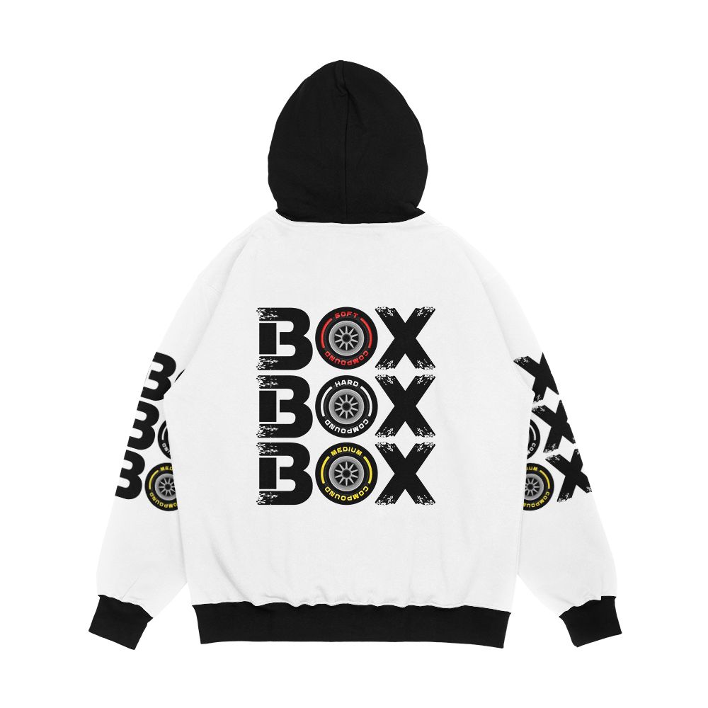Box Box Box F1 Tyre Compound V2 Design Men's All-Over-Print Hoodie - Image 2