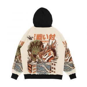 Alternative view of Brocco Vs Ramen Kaijus Men's All-Over-Print Hoodie