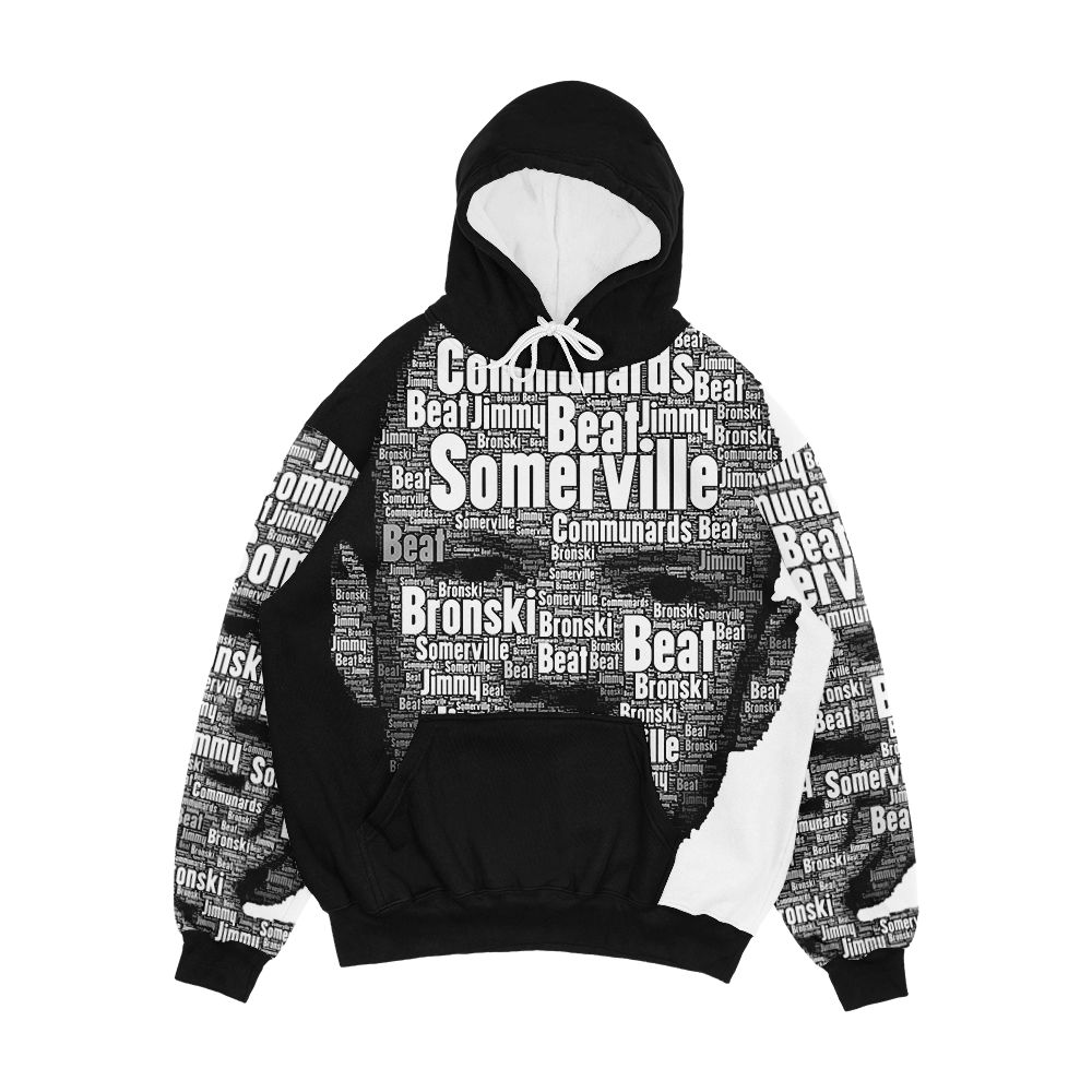 Bronski Beat Typeface In Black And White Men's All-Over-Print Hoodie