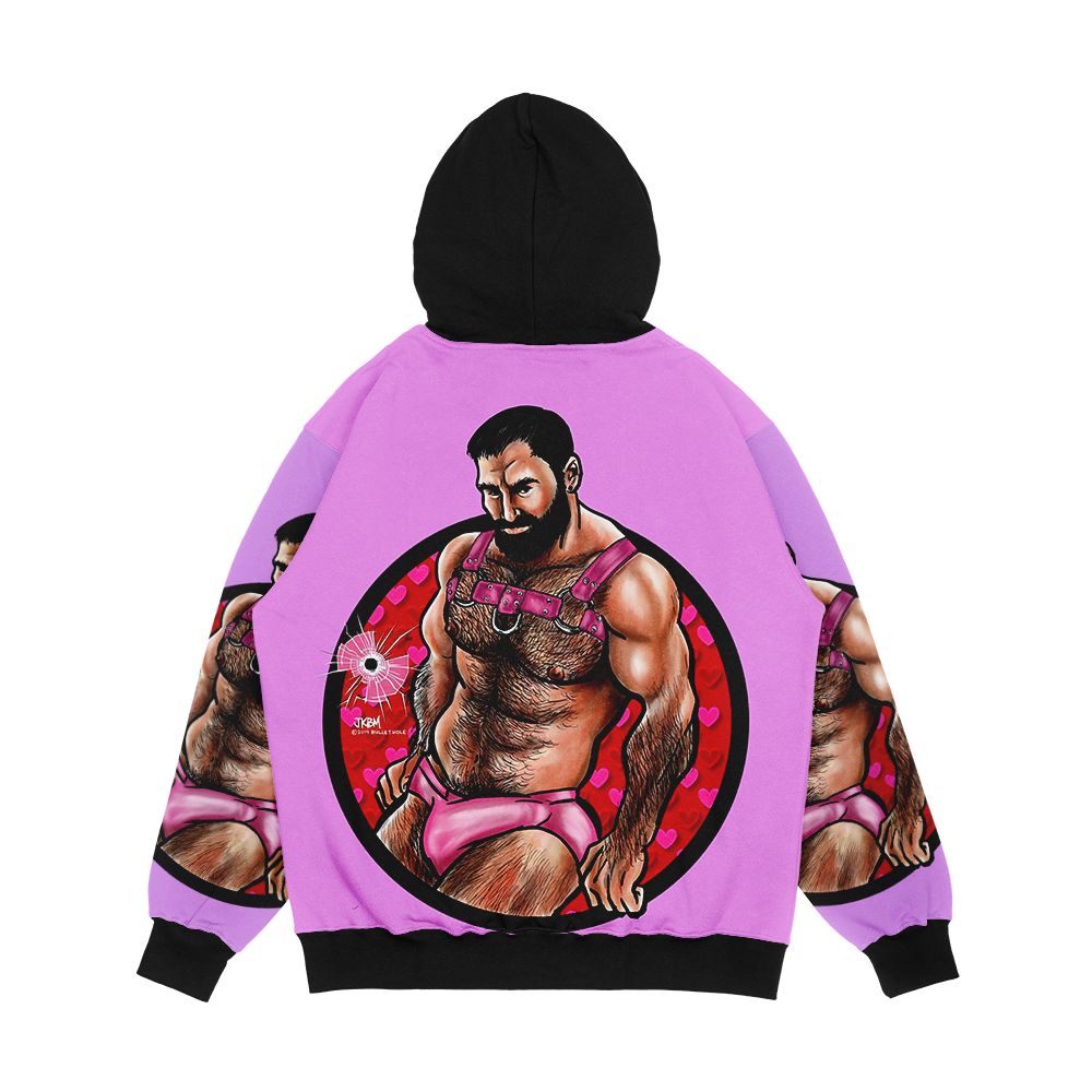 Bullethole Love Valentine Vpl Men's All-Over-Print Hoodie - Image 2