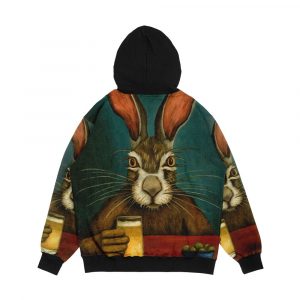 Alternative view of Bunny Hops Men's All-Over-Print Hoodie