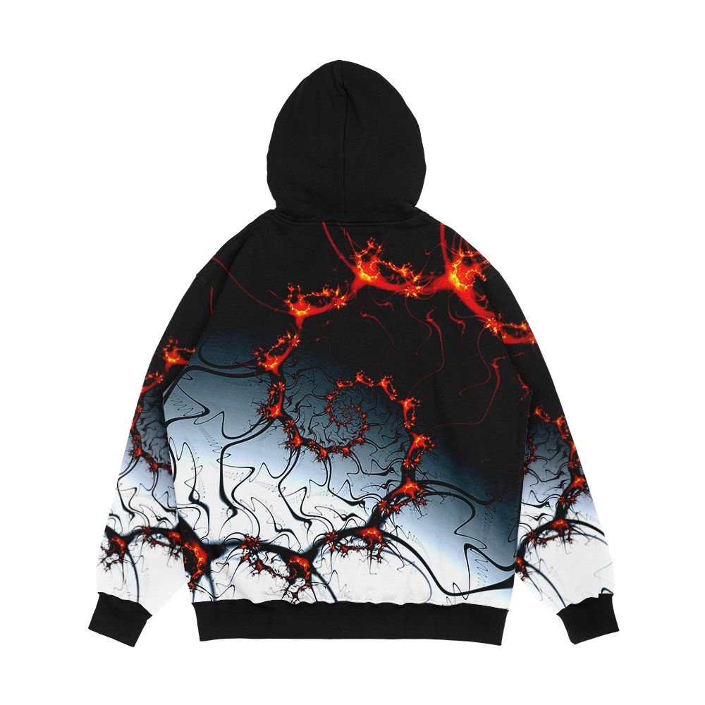 Burning Fractal Men's All-Over-Print Hoodie - Image 2