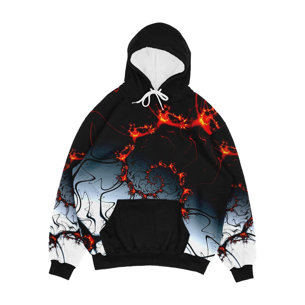 Burning Fractal Men's All-Over-Print Hoodie