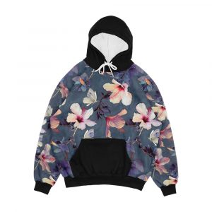 Butterflies And Hibiscus Flowers A Painted Pattern Men's All-Over-Print Hoodie