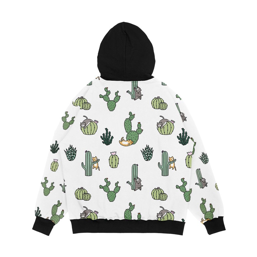 Cacti Cats Men's All-Over-Print Hoodie - Image 2