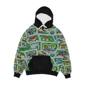 Car City Carpet Road Rug 90S Nostalgic Toy Men's All-Over-Print Hoodie