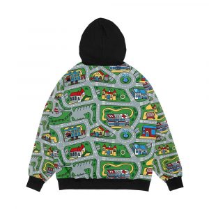 Alternative view of Car City Carpet Road Rug 90S Nostalgic Toy Men's All-Over-Print Hoodie