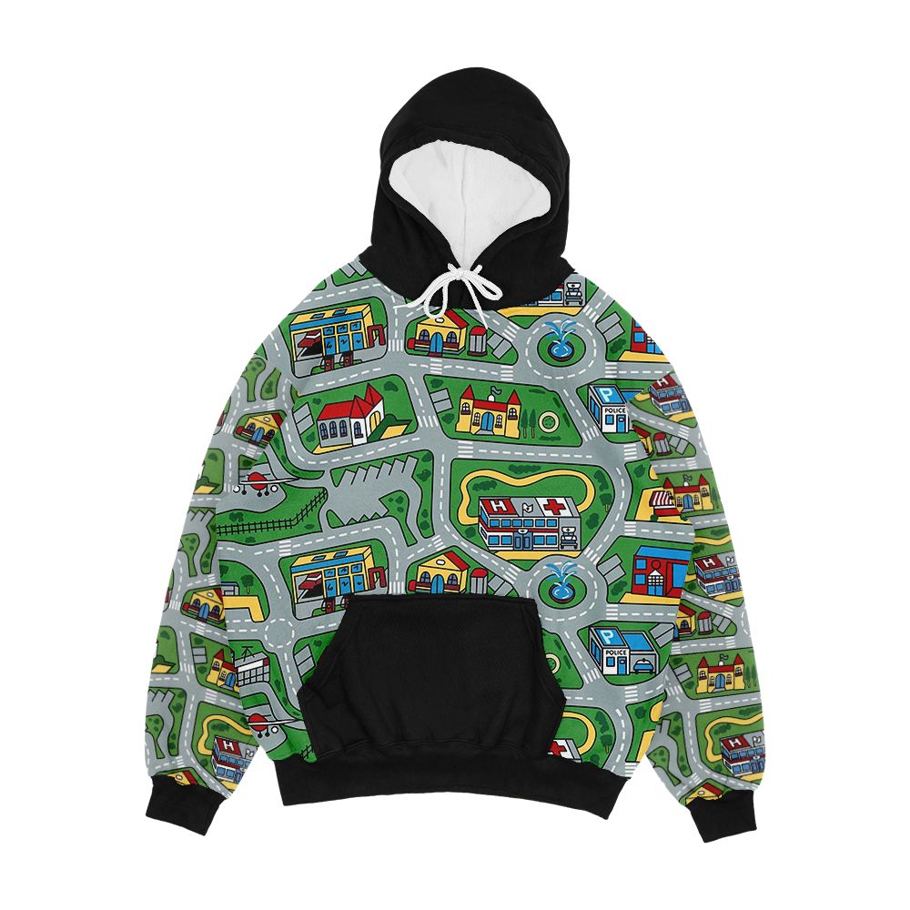 Car City Carpet Road Rug 90S Nostalgic Toy Men's All-Over-Print Hoodie
