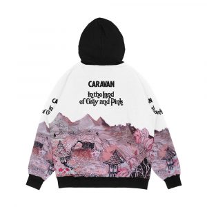 Alternative view of Caravan In The Land Of Grey And Pink Men's All-Over-Print Hoodie