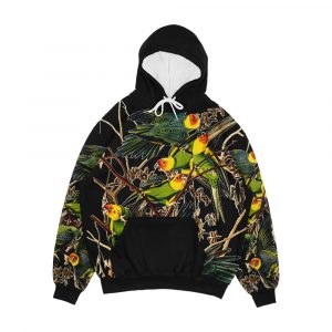 Carolina Parakeet Color Study Men's All-Over-Print Hoodie